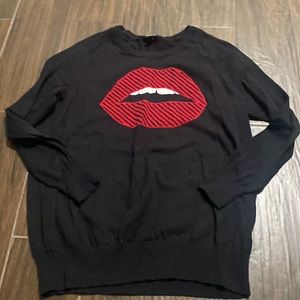Torrid red lip print sweater